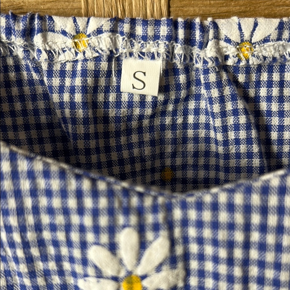 Blue Smocked Ruffle Blouse - Picture 5 of 5